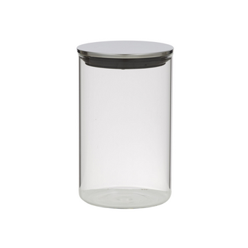 Davis & Waddell Glass Canister with Stainless Steel Lid 1L