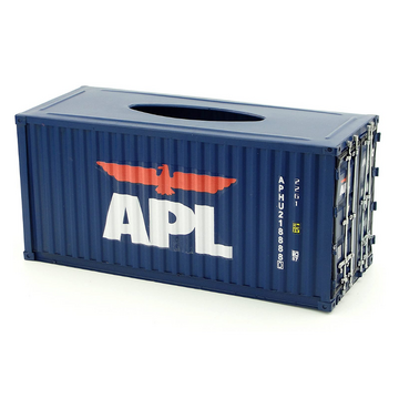 APL Vintage Diecast Metal Shipping Container Tissue Box