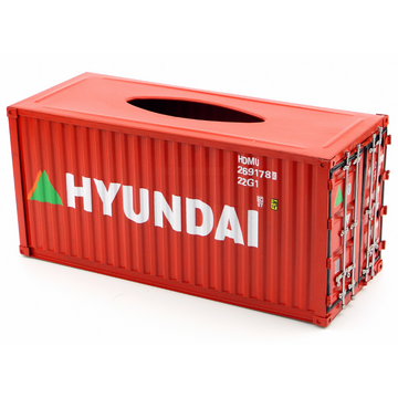 Hyundai Vintage Diecast Metal Shipping Container Tissue Box
