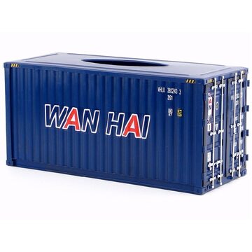 WANHAI Vintage Diecast Metal Shipping Container Tissue Box