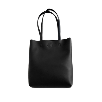 Minimalist Double Handle Black Tote Bag