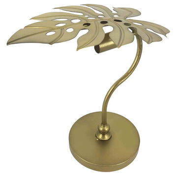 Amalfi Gold Monstera Metal Table Lamp