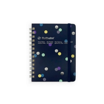 Delfonics Rollbahn Spiral Bound Notebook Grid Large - Dots Dark Blue