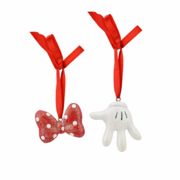 Disney Christmas Hanging Ornaments Bow & Glove (Set of 2)