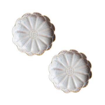 White Plum Blossom Ceramic Mini Dish (Set of 2)