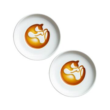 Ceramic Cat Engraved Soy Sauce Dish (Set of 2)