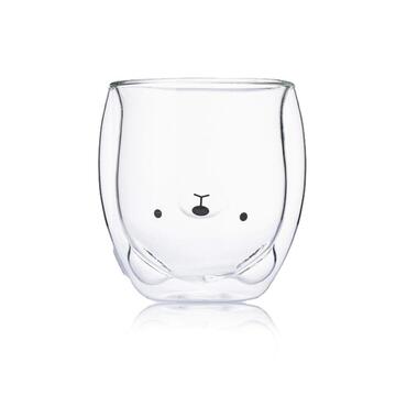 Bear Face Double Wall Insulated Glass Tumbler