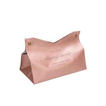 Nordic-Inspired Pink PU Leather Soft Tissue/Napkin Holder