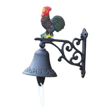 Cast Iron Hand Painted Rooster Garden Hanging Door Bell