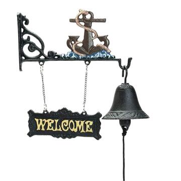 Cast Iron Anchor Garden Welcome Hanging Door Bell