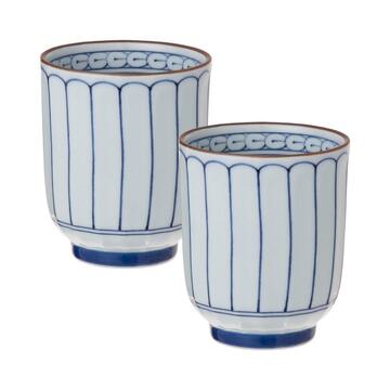 Arita Porcelain Chrysanthemum Yunomi Tea Cup (Set of 2)