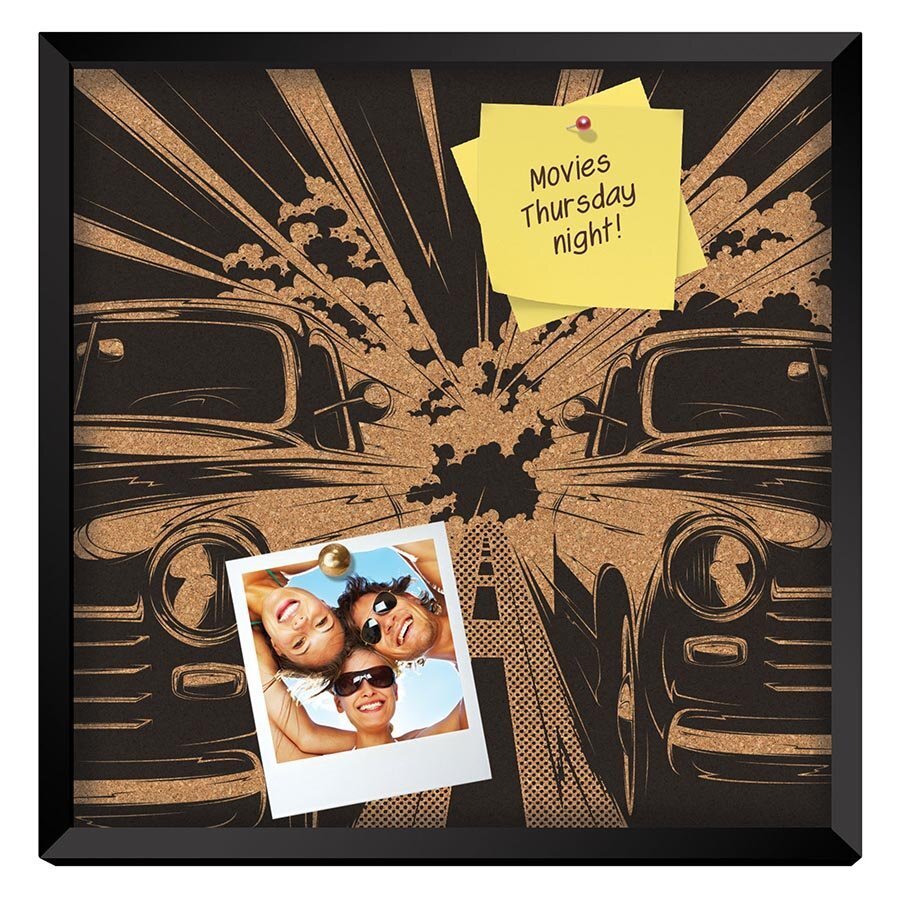 IS Gift Retro Car Race Pin-up Corkboard 30x30cm