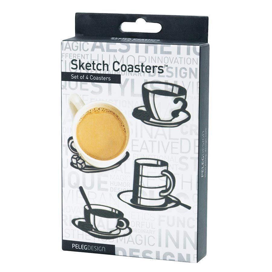 Hot Mugs Sketch Coasters (Set of 4)