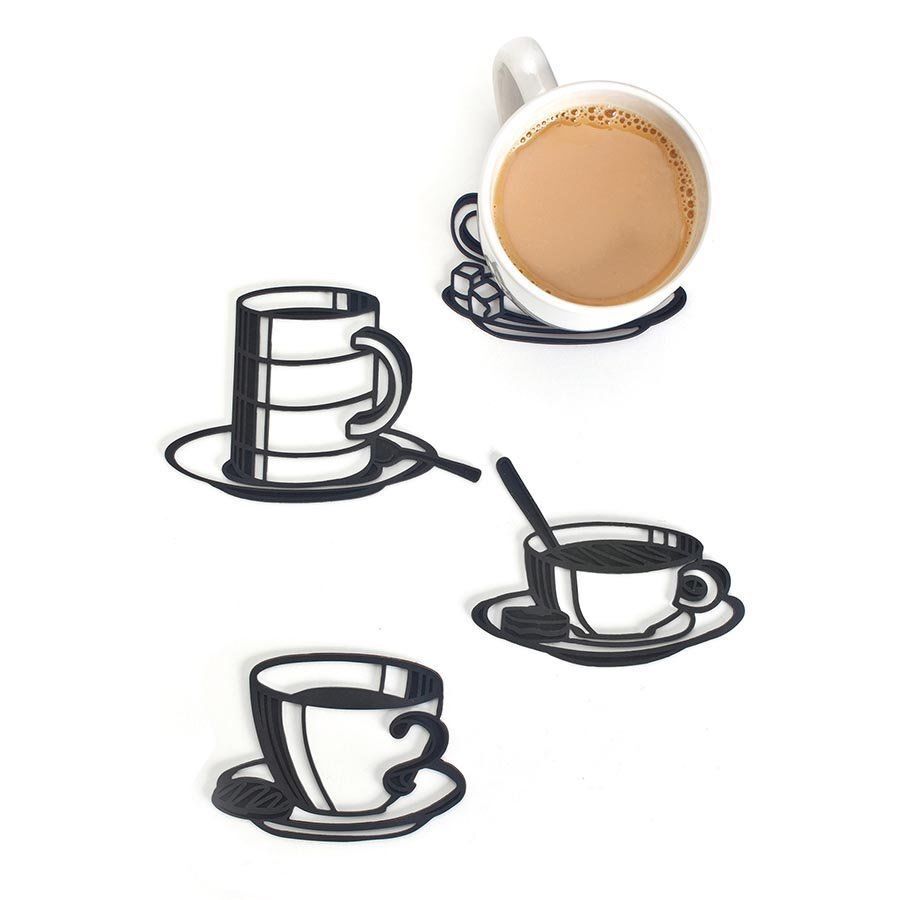 Hot Mugs Sketch Coasters (Set of 4)