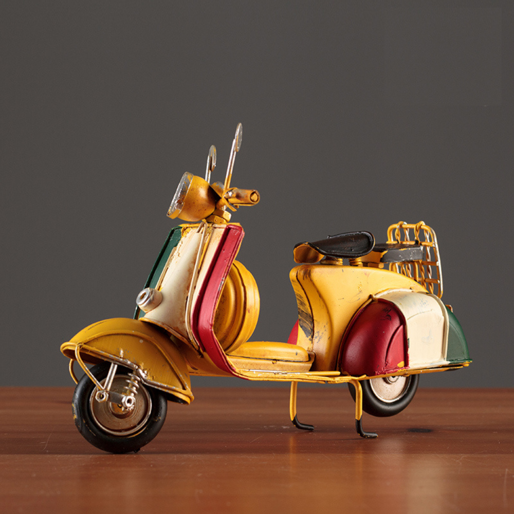 Vintage Metal Vespa Italia Replica Yellow