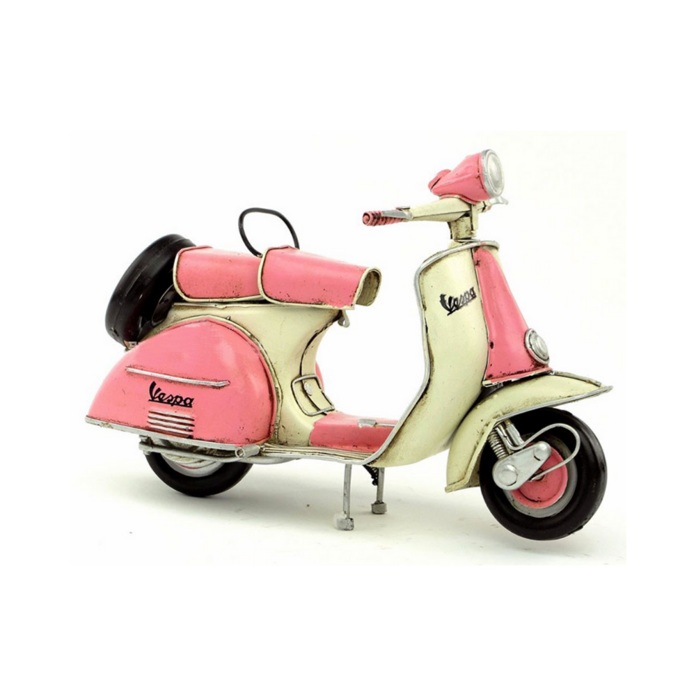 Vintage Pink Vespa Scooter with Spare Wheel