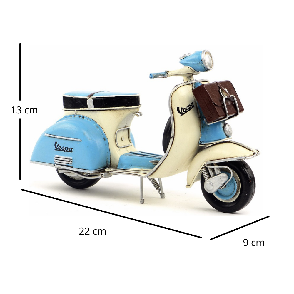 Vintage Blue Vespa Scooter with Briefcase