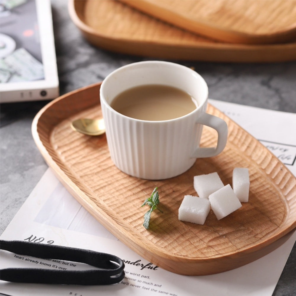 Elliot Oval Cherry Wood Handcraft Tea Serving Tray 25cm
