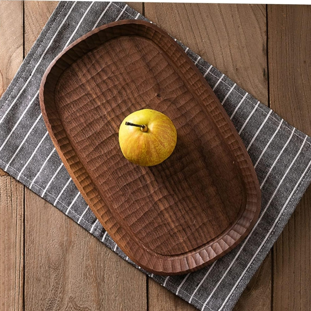 Elliot Oval Cherry Wood Handcraft Tea Serving Tray 25cm
