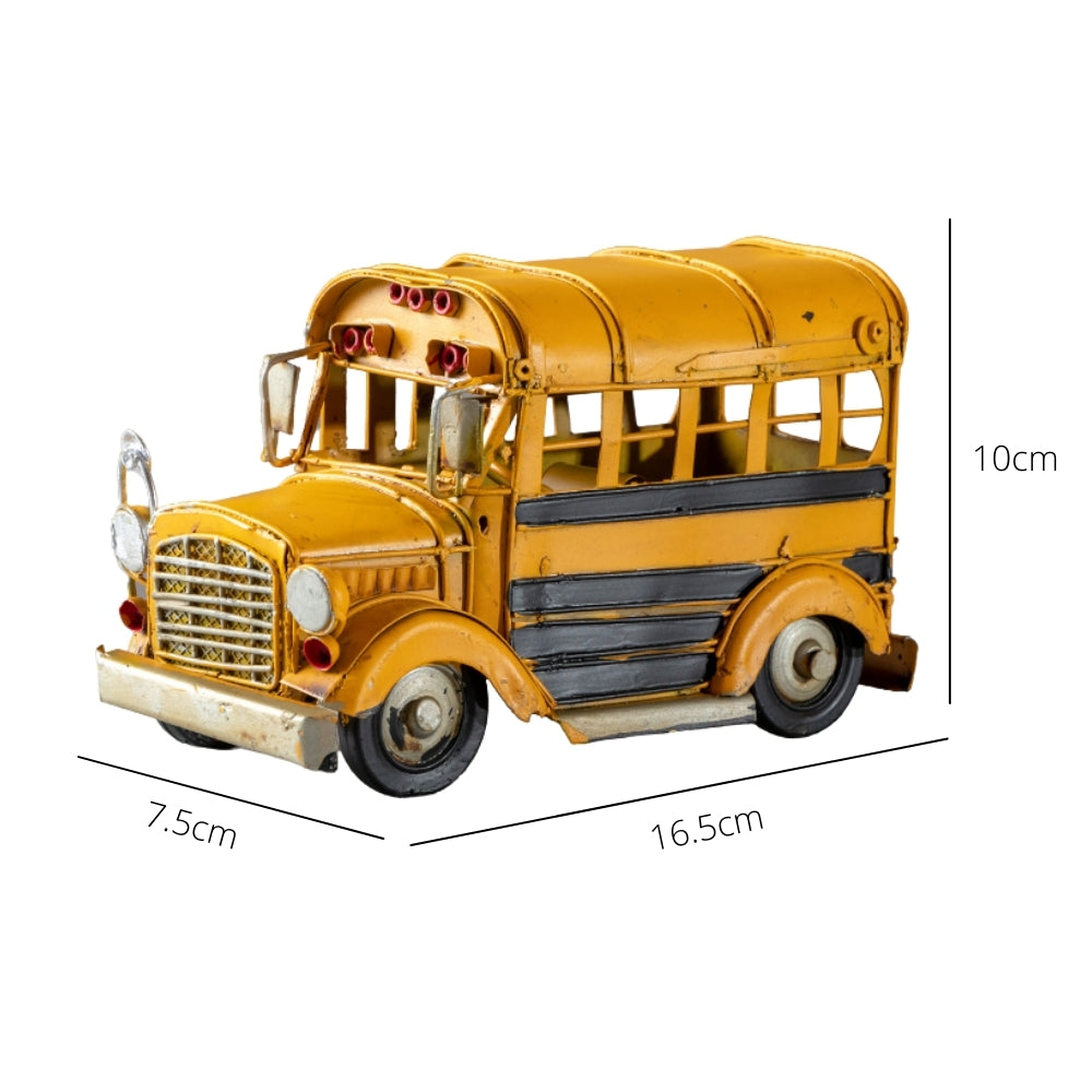 Vintage Metal Classic Yellow School Bus
