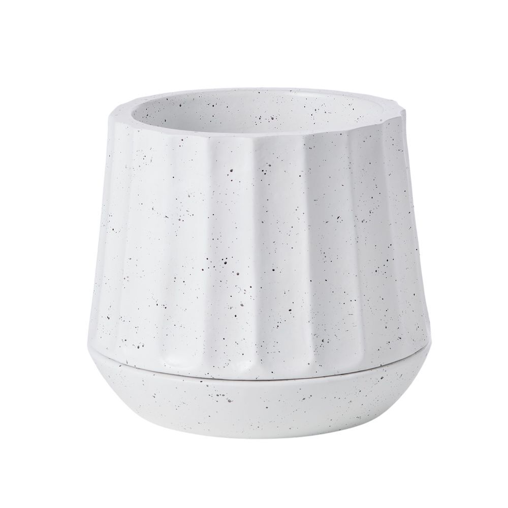 Matira Fluted Geometric Ceramic Planter 24cm