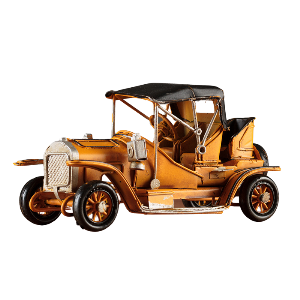 Antique Metal Yellow Classic Steam Car