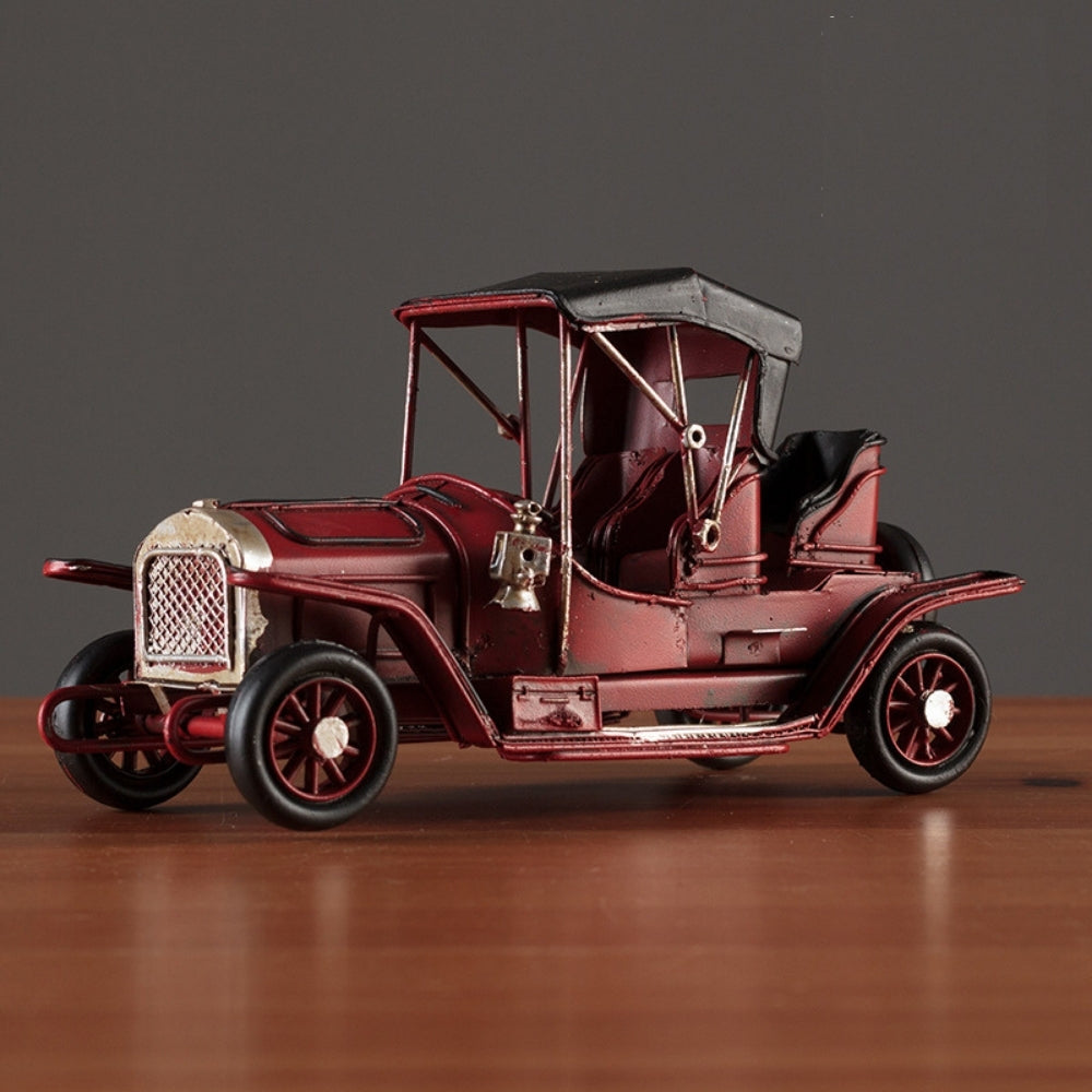 Antique Metal Red Classic Steam Car