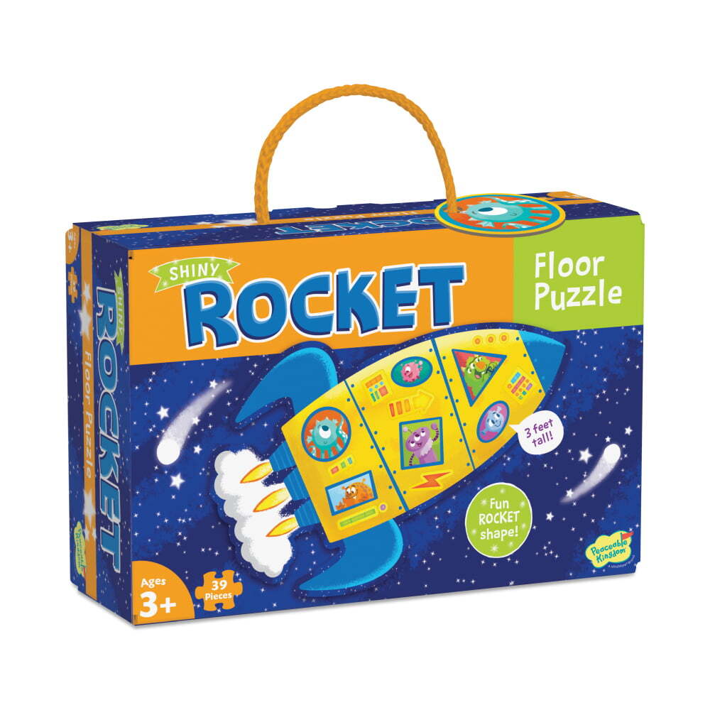 Peaceable Kingdom Shiny Rocket Floor Puzzle 39 Piece