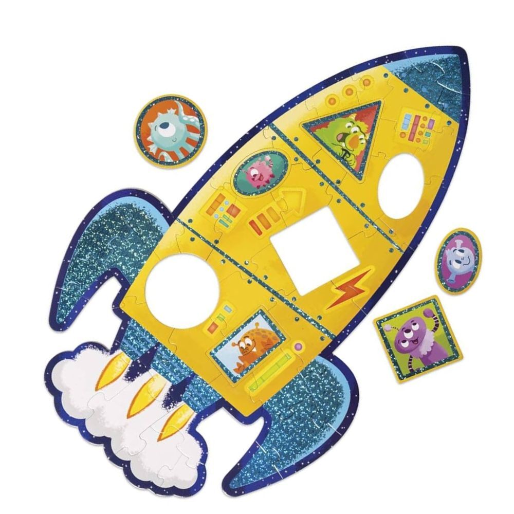 Peaceable Kingdom Shiny Rocket Floor Puzzle 39 Piece