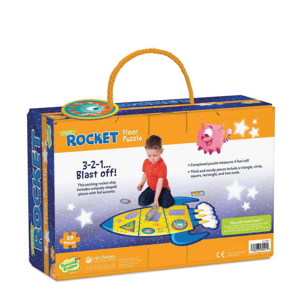 Peaceable Kingdom Shiny Rocket Floor Puzzle 39 Piece