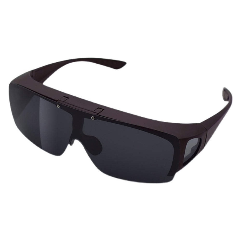 Polarised UV400 Fit Over Flip Up Sunglasses - Matte Purple