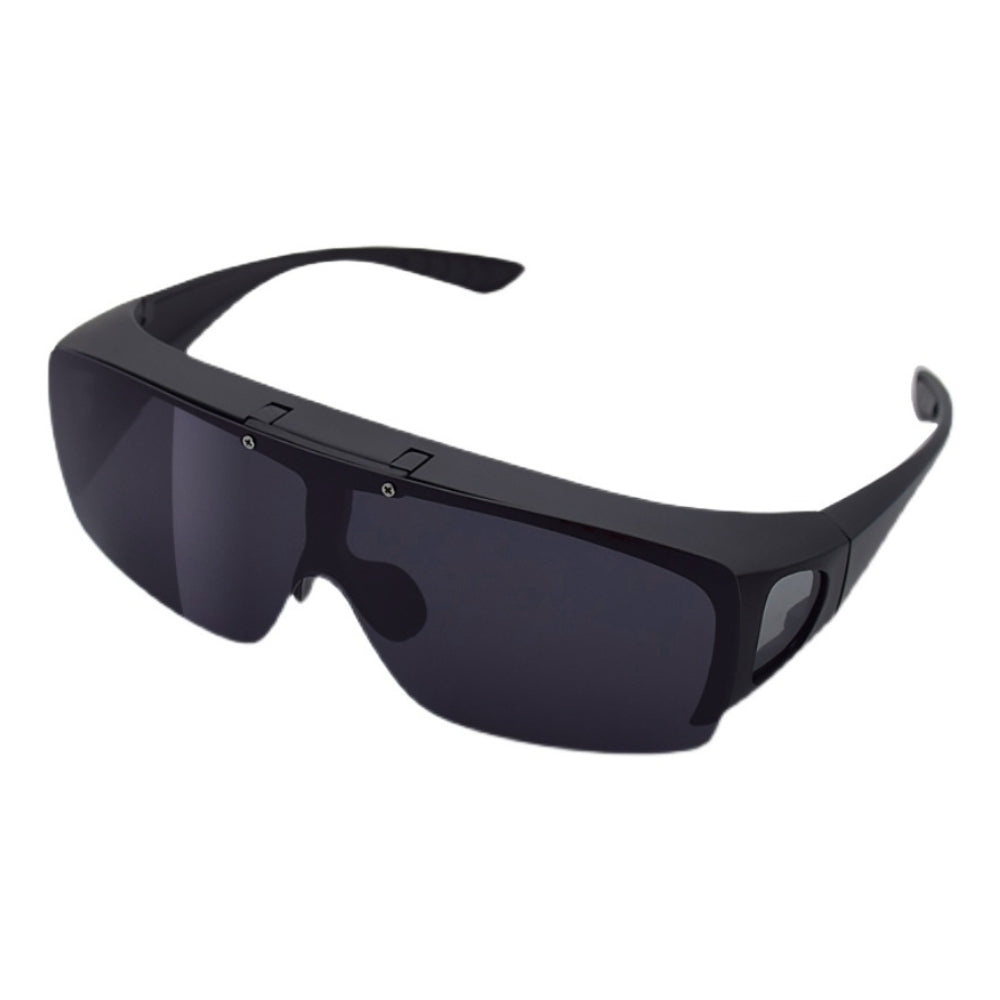 Polarised UV400 Fit Over Flip Up Sunglasses - Matte Black