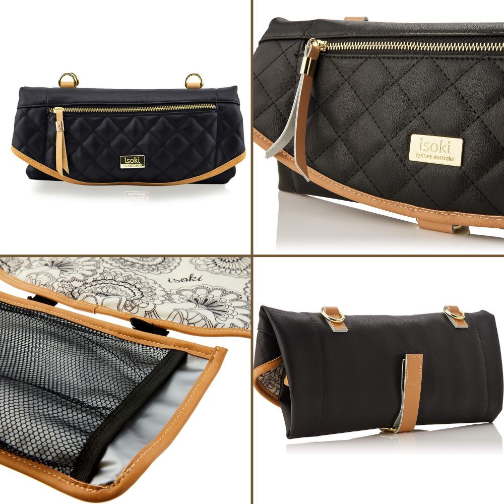 ISOKI Adeladie Change Mat Purse Black/Tan Two Tone