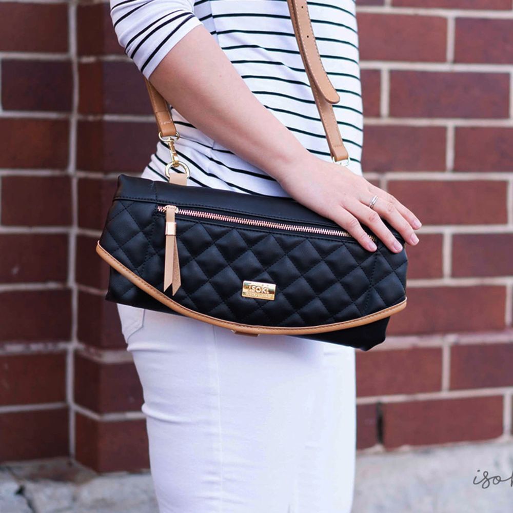 ISOKI Adeladie Change Mat Purse Black/Tan Two Tone