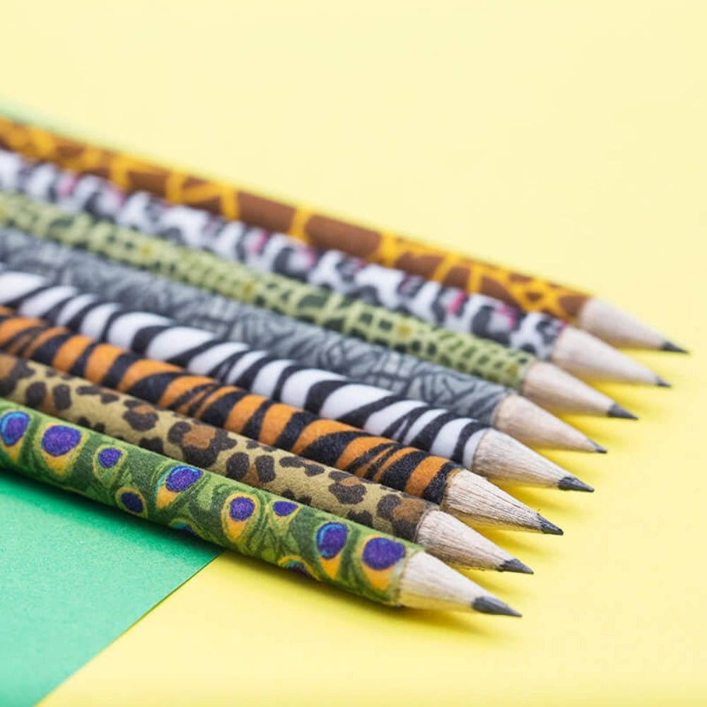 NPW Sketch Safari Flocked Pencils in A Tin