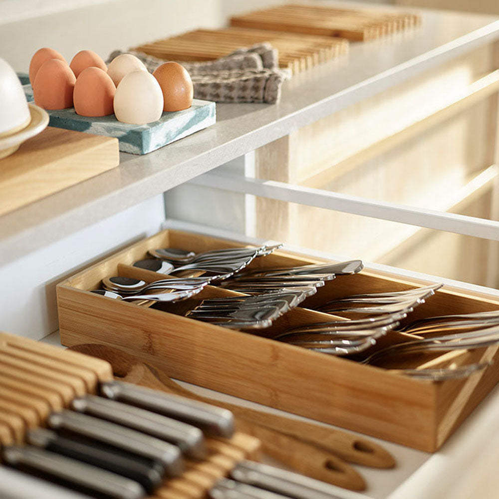 Joseph Joseph Large Bamboo Tiered Cutlery Drawer Organiser
