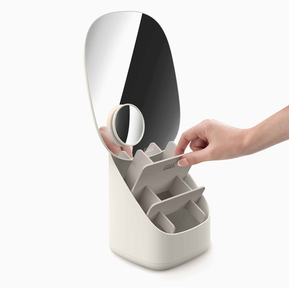 Joseph Joseph Viva Pedestal Mirror with Cosmetic Organiser