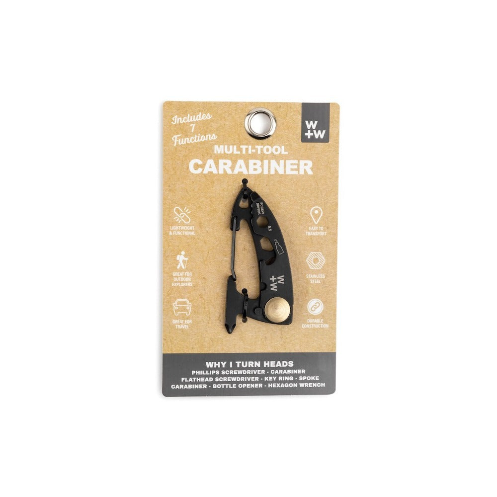W+W 6 in 1 Multi-Tool Carabiner Black