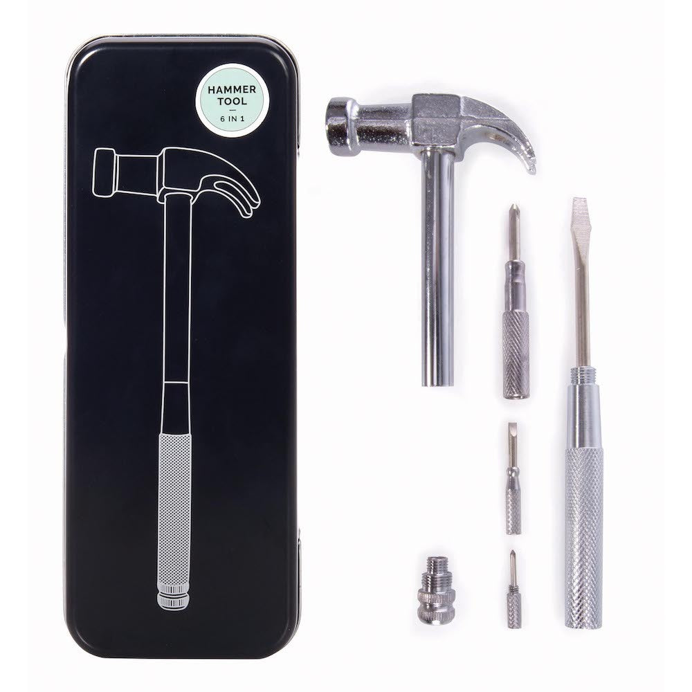 The Executive Collection 6 in 1 Hammer Tool in a Tin Silver