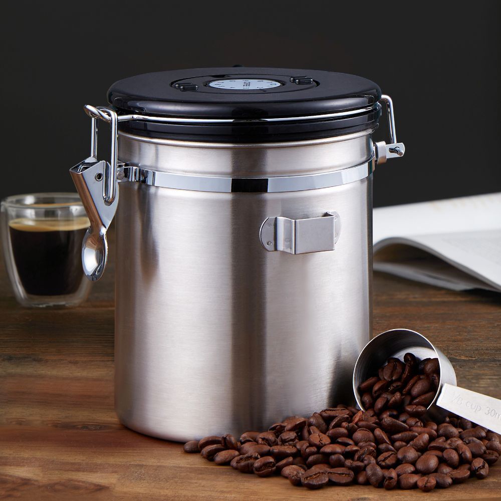 Leaf & Bean Coffee Canister with Spoon