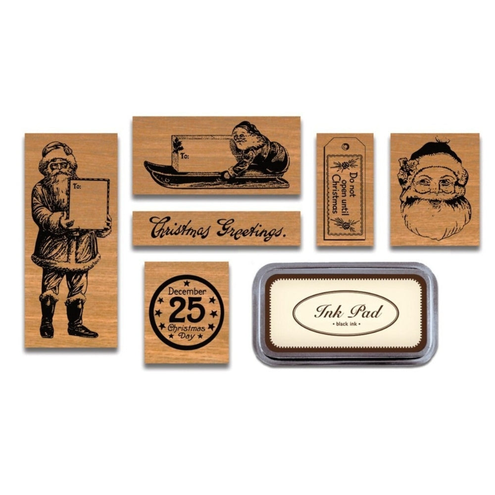 Cavallini Christmas Vintage Rubber Stamps