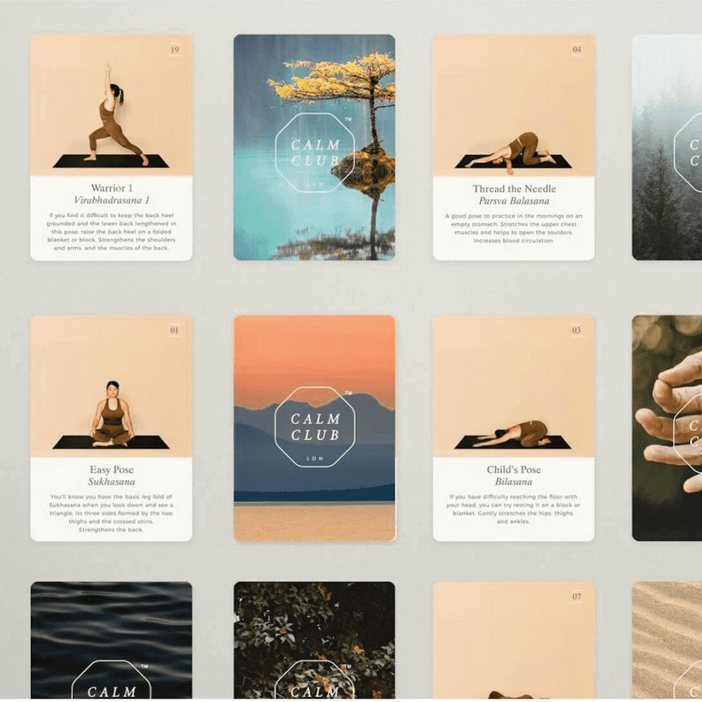 Luckies Calm Club Yoga Deck Cards - 52 Yoga Poses for Beginners