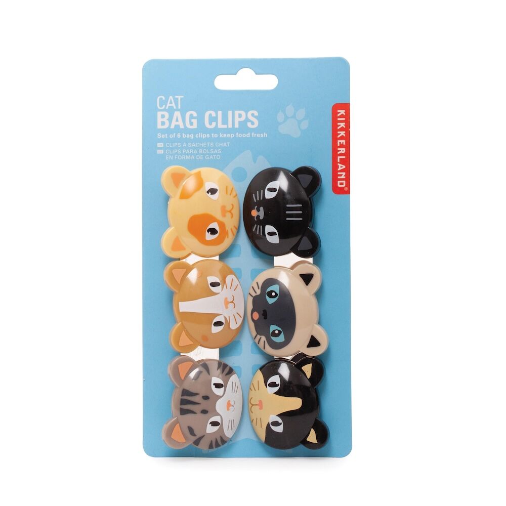 Kikkerland Cat Bag Clips (Set of 6)