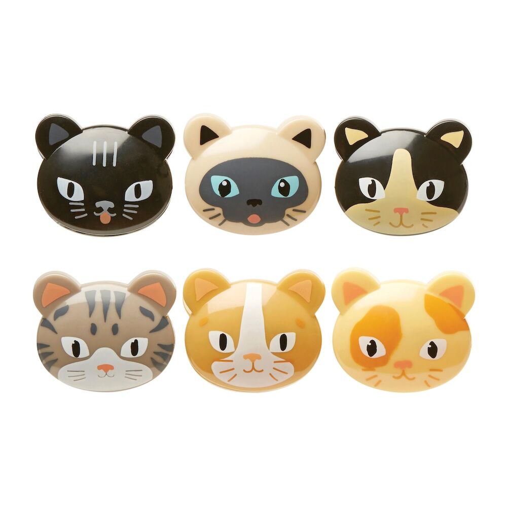 Kikkerland Cat Bag Clips (Set of 6)
