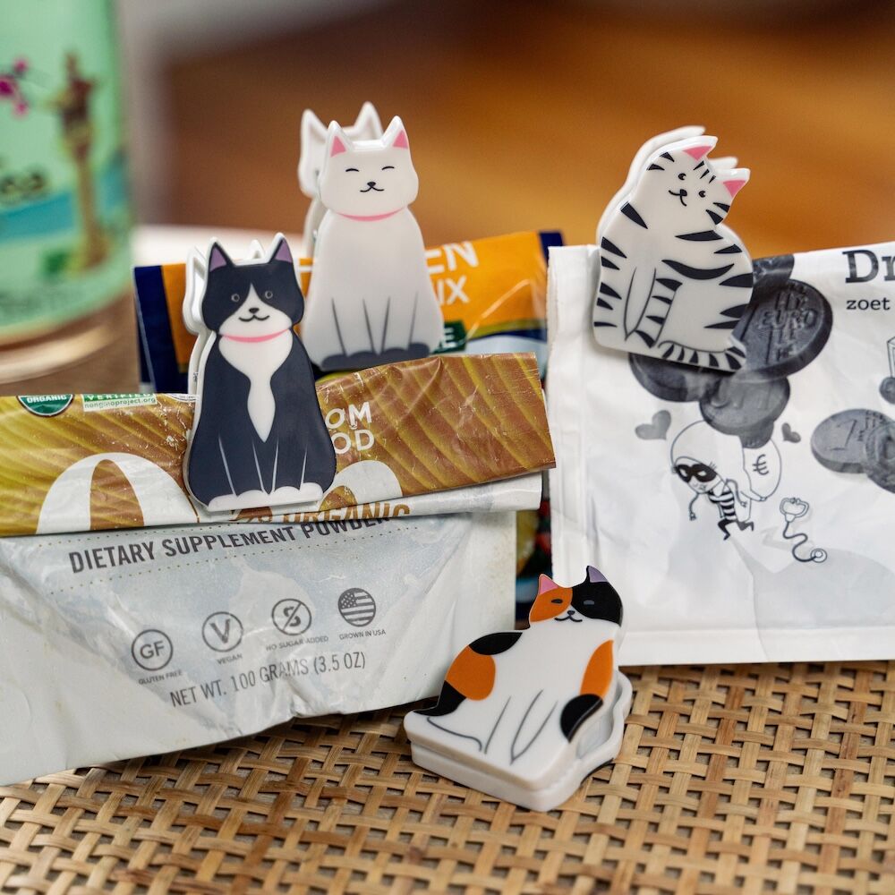 Kikkerland Kitty Bag Clips (Set of 4)