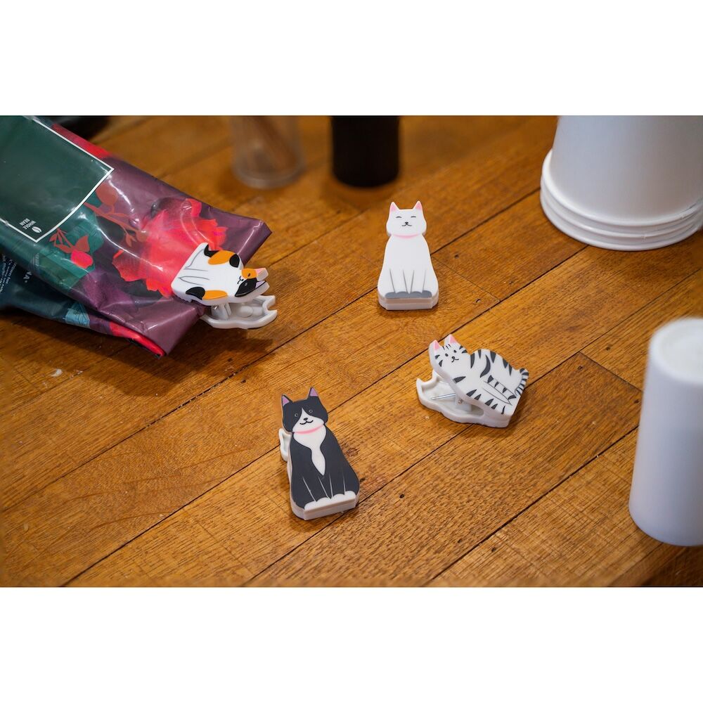 Kikkerland Kitty Bag Clips (Set of 4)
