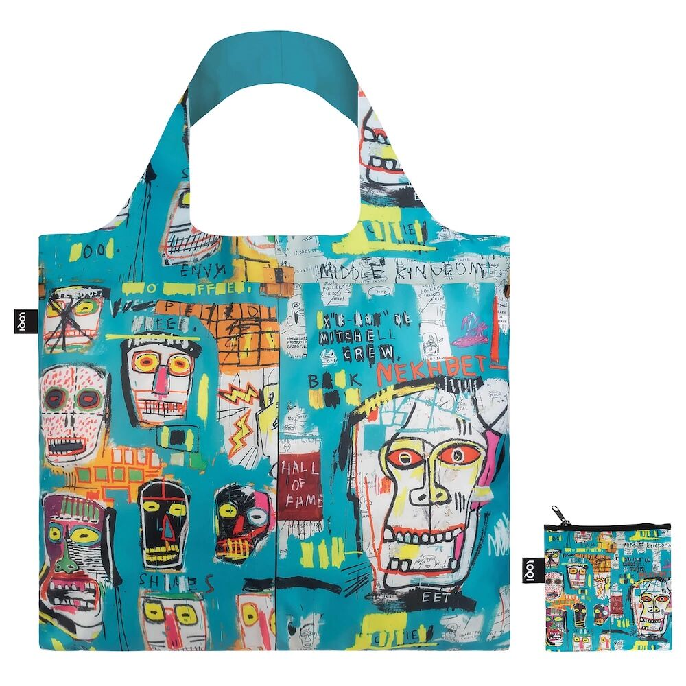 LOQI Jean Michel Basquiat Skull Recycled Shopper Bag