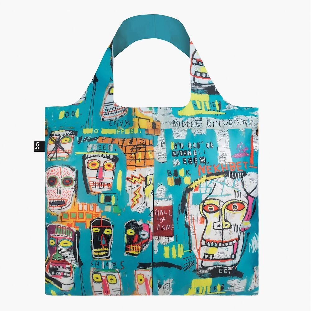 LOQI Jean Michel Basquiat Skull Recycled Shopper Bag