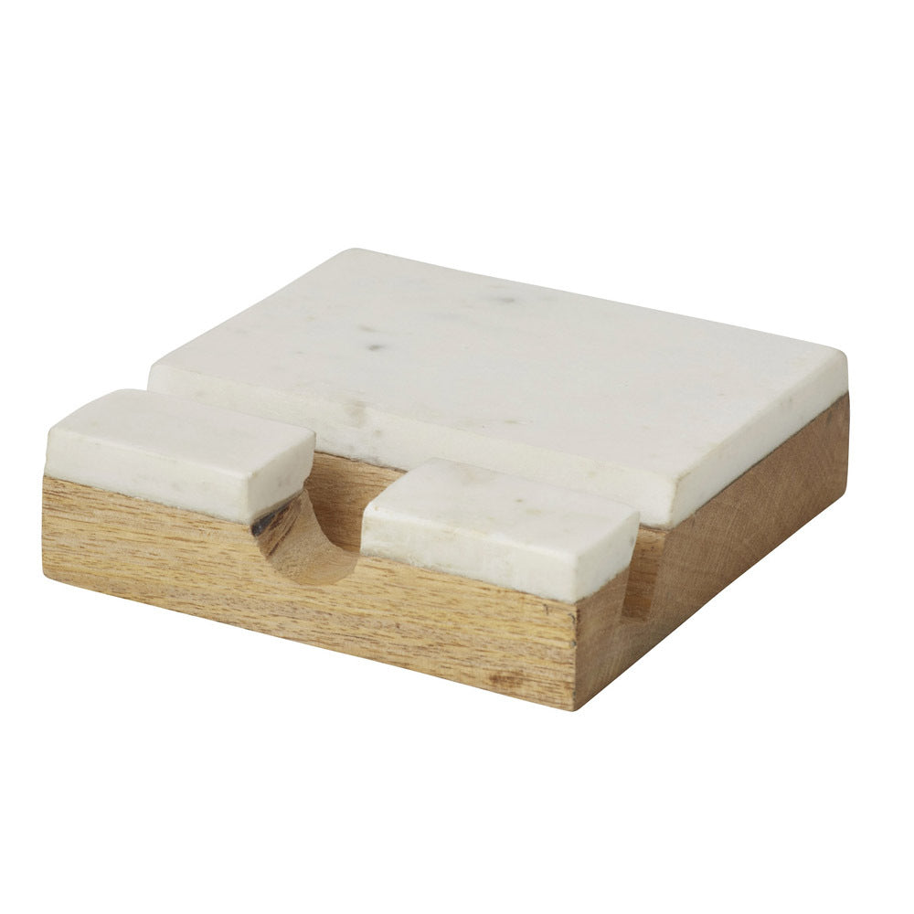 Academy Eliot Tablet Recipe Stand with White Marble/Mango Wood