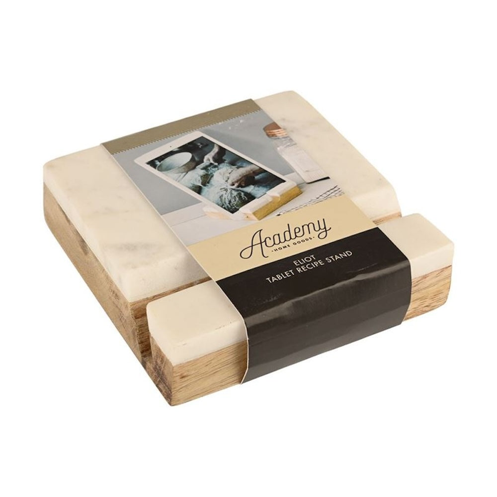 Academy Eliot Tablet Recipe Stand with White Marble/Mango Wood